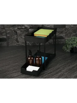 Organizer kuchenny w kolorze czarnym - 40 x 33,5 x 22 cm