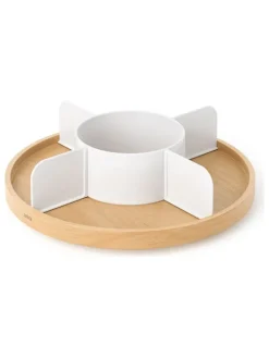 Organizer obrotowy "Bellwood" w kolorze beżowo-białym - wys. 10 x Ø 30 cm