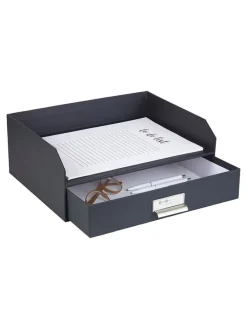 Organizer "Walter" w kolorze czarnym na dokumenty - 33,5 x 13 x 25,5 cm