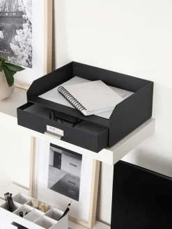 Organizer "Walter" w kolorze czarnym na dokumenty - 33,5 x 13 x 25,5 cm