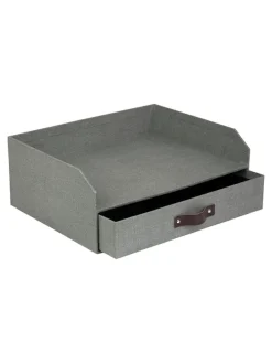 Organizer "Walter" w kolorze szarym na dokumenty - 33,5 x 13 x 25,5 cm