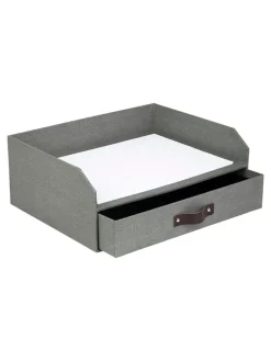 Organizer "Walter" w kolorze szarym na dokumenty - 33,5 x 13 x 25,5 cm