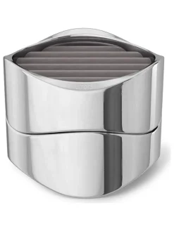 Organizer "Wavy" w kolorze srebrnym na biżuterię - wys. 8 x Ø 10 cm