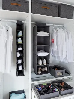 Organizer w kolorze antracytowym na bieliznę - 30 x 8 x 30 cm