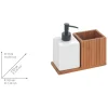 Organizer w kolorze biało-jasnobrązowym - 18,5 x 17 x 8,5 cm