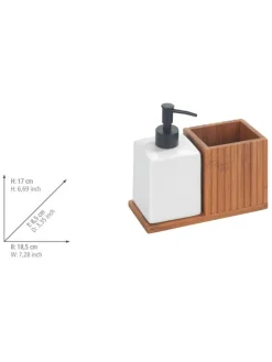 Organizer w kolorze biało-jasnobrązowym - 18,5 x 17 x 8,5 cm