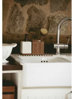 Organizer w kolorze biało-jasnobrązowym - 18,5 x 17 x 8,5 cm