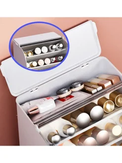 Organizer w kolorze białym na kosmetyki - 25,5 x 32 x 20,5 cm