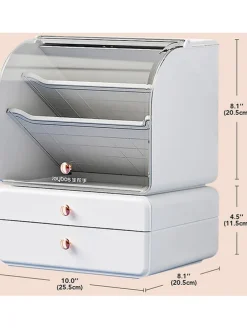 Organizer w kolorze białym na kosmetyki - 25,5 x 32 x 20,5 cm