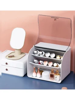 Organizer w kolorze białym na kosmetyki - 25,5 x 32 x 20,5 cm