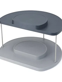 Organizer w kolorze szaro-antracytowym na regał - 33 x 20 x 28 cm