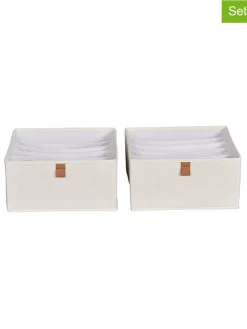 Organizery (2 szt.) w kolorze kremowym - 30 x 15 x 30 cm
