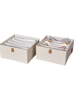 Organizery (2 szt.) w kolorze kremowym - 30 x 15 x 30 cm