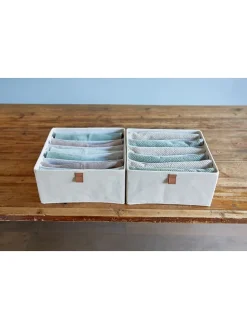 Organizery (2 szt.) w kolorze kremowym - 30 x 15 x 30 cm