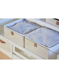 Organizery (2 szt.) w kolorze kremowym - 30 x 15 x 30 cm