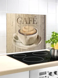 Osłona "Café" w kolorze beżowym na ścianę - 60 x 50 cm
