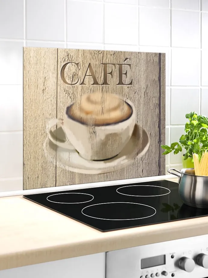 Osłona "Café" w kolorze beżowym na ścianę - 60 x 50 cm