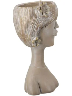 Osłonka "Adriana" w kolorze szarym na doniczkę - 13 x 24,5 x 11 cm