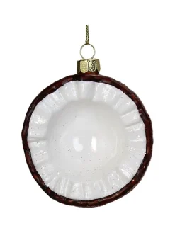 Ozdoba choinkowa "Coconut" w kolorze brązowo-białym - Ø 8 cm