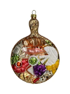 Ozdoba choinkowa "Cold Cuts Plate" ze wzorem - wys. 14,5 cm