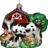 Ozdoba choinkowa "Cow Farm" ze wzorem - wys. 13 cm