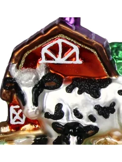 Ozdoba choinkowa "Cow Farm" ze wzorem - wys. 13 cm