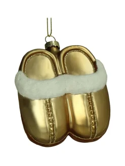 Ozdoba choinkowa "Cozy Slippers" w kolorze beżowym - wys. 10 cm