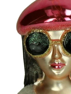 Ozdoba choinkowa "Fashion Lady" ze wzorem - wys. 12,5 cm