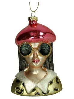 Ozdoba choinkowa "Fashion Lady" ze wzorem - wys. 12,5 cm