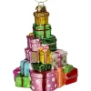 Ozdoba choinkowa "Gift Stack" ze wzorem - wys. 11,5 cm