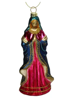 Ozdoba choinkowa "Madonna Glass" ze wzorem - wys. 15 cm