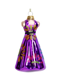 Ozdoba choinkowa "Retro Dress" w kolorze fioletowym - wys. 13 cm