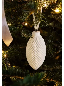 Ozdoba choinkowa w kolorze białym - wys. 14 x Ø 6,5 cm