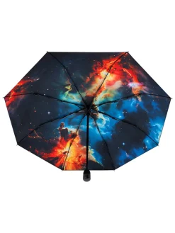 Parasol "Modern Art Magic" w kolorze czarno-niebiesko-pomarańczowym