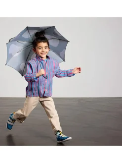 Parasol w kolorze szaro-białym
