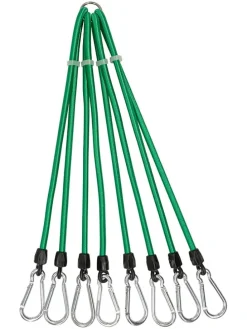 Pas napinający w kolorze zielonym z karabińczykami - dł. 80 cm