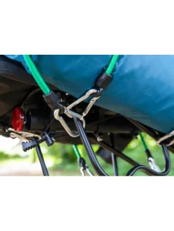 Pas napinający w kolorze zielonym z karabińczykami - dł. 80 cm