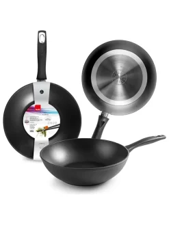 Patelnia wok "New Induplus" w kolorze czarnym - Ø 28 cm