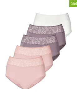 Pełne figi high waist (5 par) w różnych kolorach