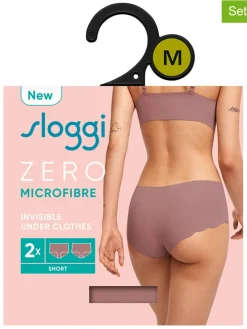 Pełne figi (2 pary) "Zero Microfibre 2.0" w kolorze jasnobrązowym