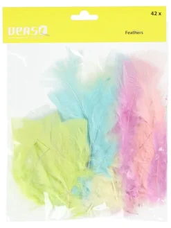 Pióra dekoracyjne (42 szt.) w różnych kolorach