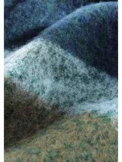 Pled "Mohair Look" w kolorze zielono-granatowym - 190 x 130 cm