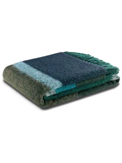 Pled "Mohair Look" w kolorze zielono-granatowym - 190 x 130 cm