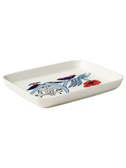 Półmisek "Puutarhurit" w kolorze niebiesko-białym do serwowania - 15 x 19 cm