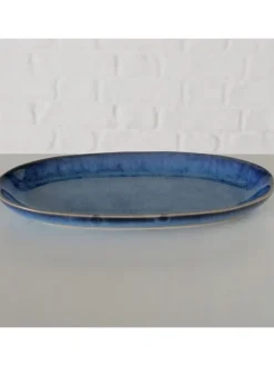 Półmiski (2 szt.) "Bleu" w kolorze granatowym - 19 x 9 x 2 cm