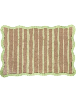 Podkładki stołowe (6 szt.) "Wavy" w kolorze beżowo-zielonym - 30 x 45 cm