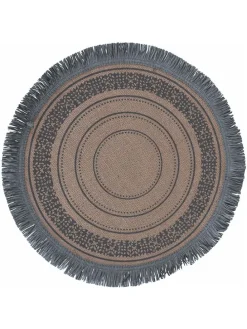 Podkładki stołowe (6 szt.) w kolorze biało-zielonym - Ø 33 cm