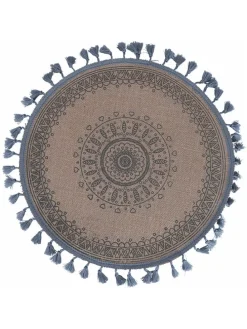 Podkładki stołowe (6 szt.) w kolorze biało-zielonym - Ø 33 cm