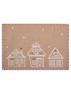 Podkładki stołowe (6 szt.) w kolorze beżowym - 22 x 48 cm