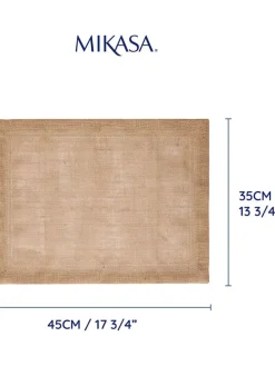 Podkładki stołowe (2 szt.) w kolorze beżowym z juty - 45 x 35 cm